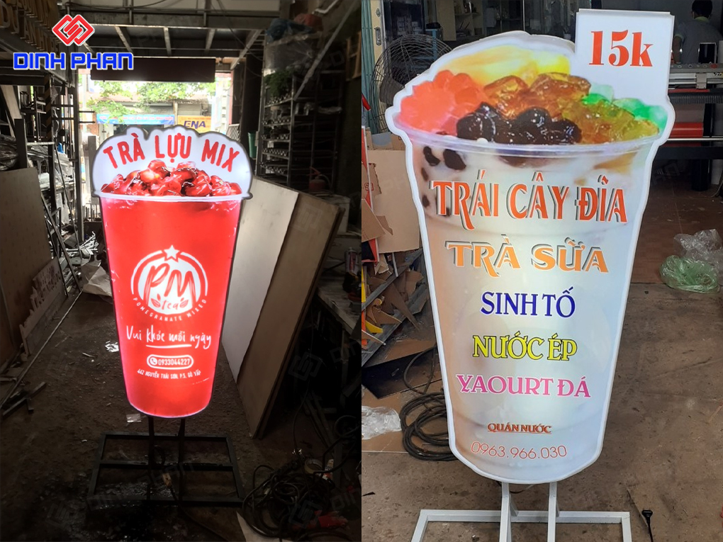 Bảng hiệu đứng quán trà sữa tại Đắk Lắk
