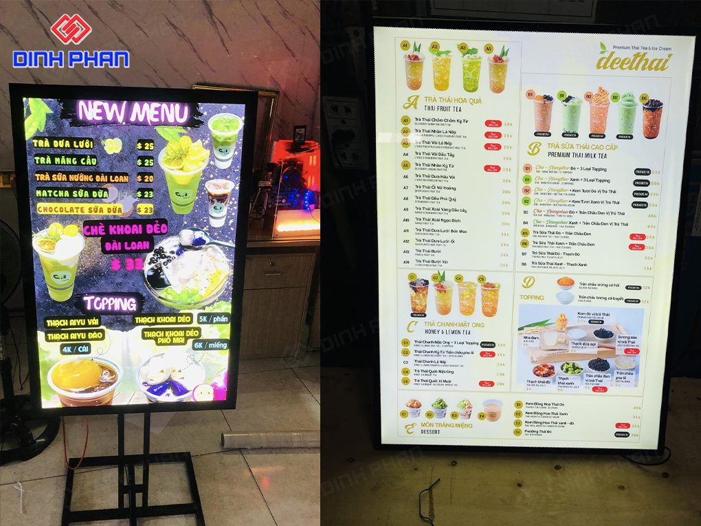 Bảng hiệu đứng quán trà sữa tại Đắk Lắk