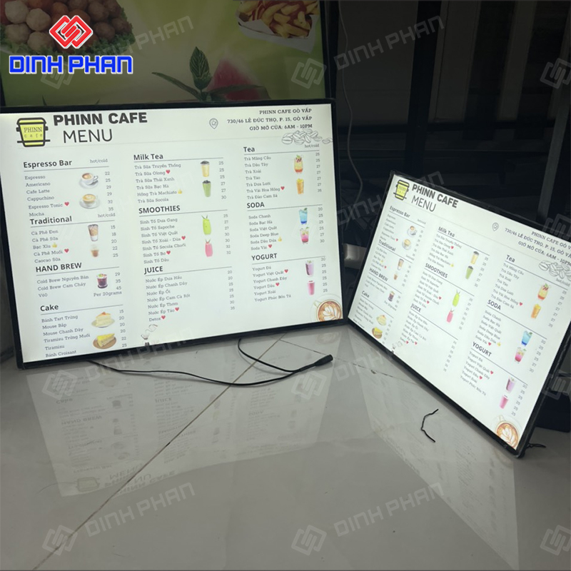 Tranh điện menu treo tường tại Buôn Ma Thuột