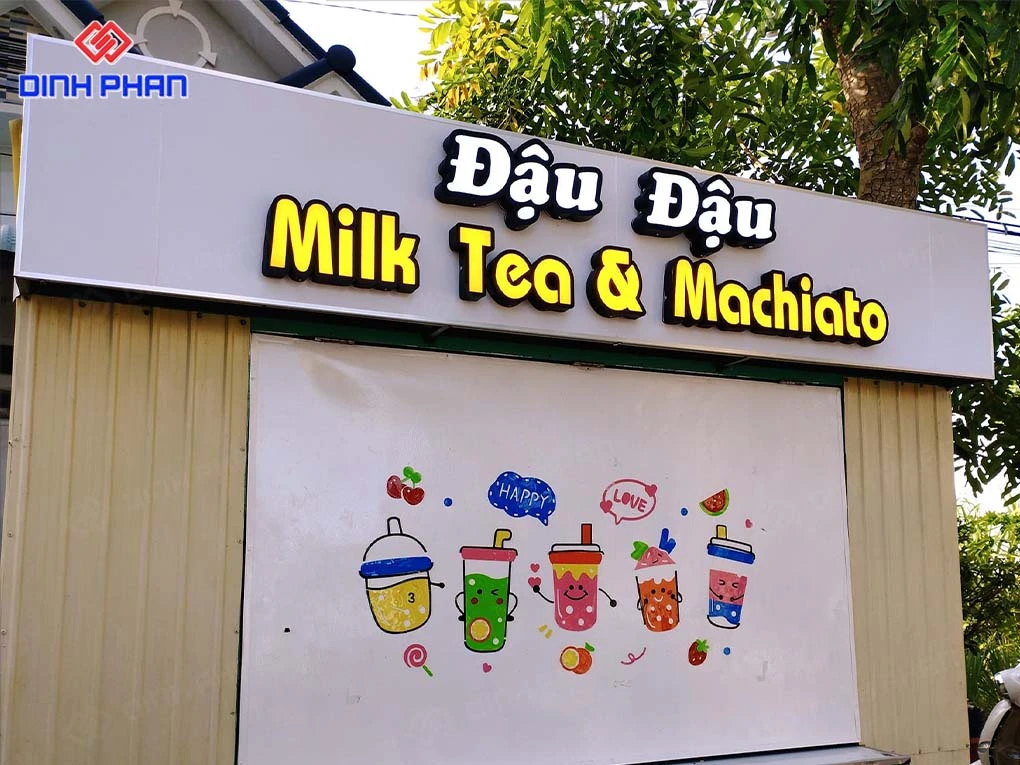 Bảng hiệu trà sữa Daklak