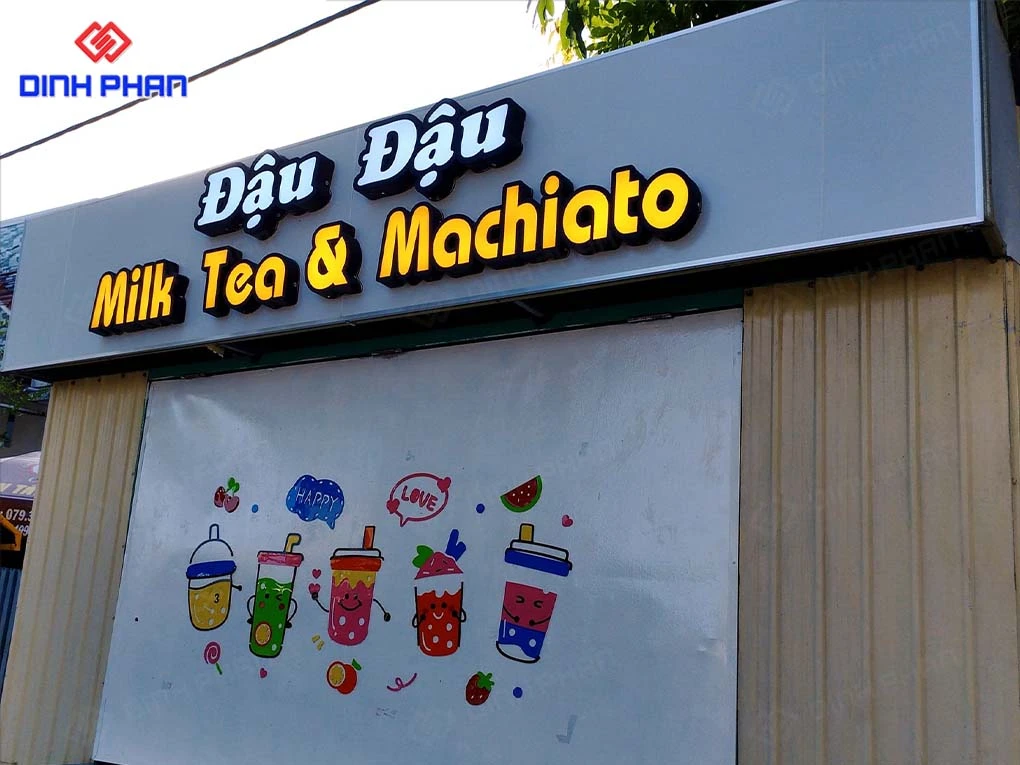 Bảng hiệu trà sữa Daklak