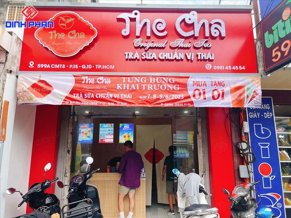 Bảng hiệu trà sữa Daklak