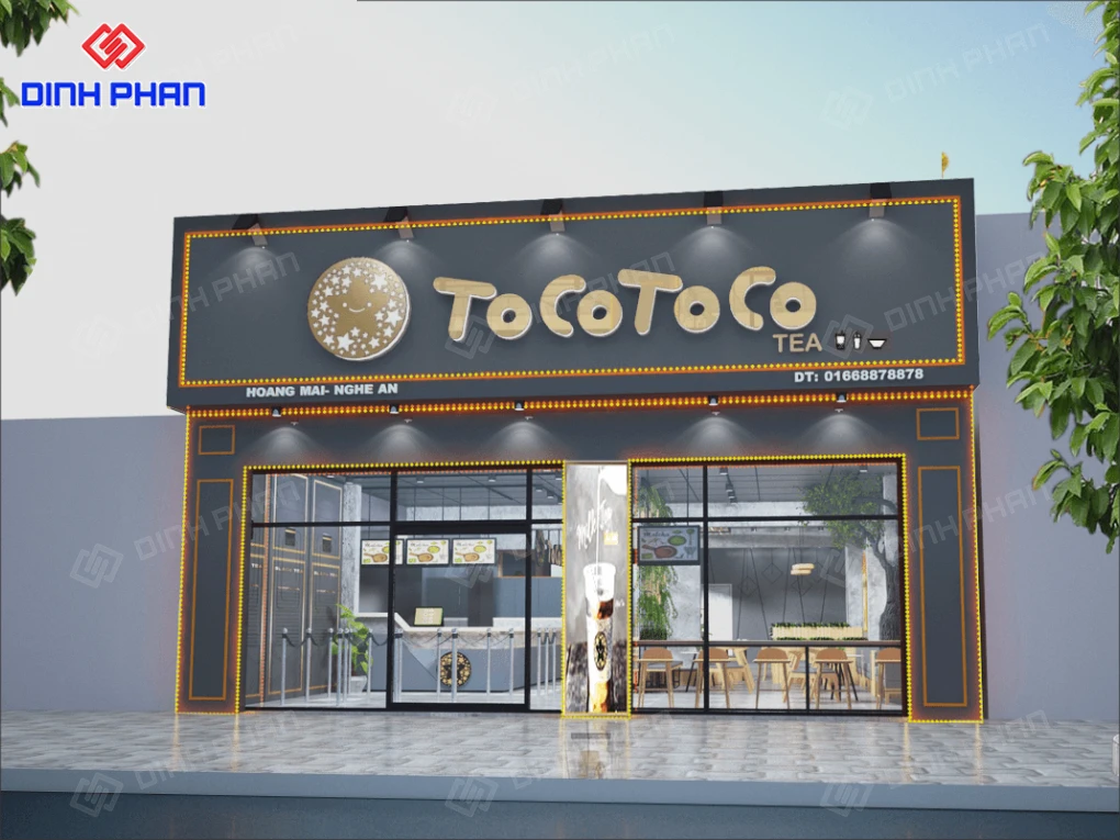 Bảng hiệu trà sữa Daklak