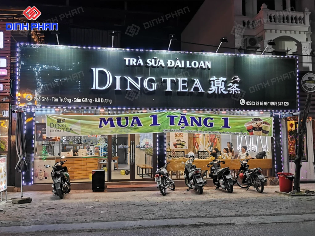 Bảng hiệu trà sữa Daklak