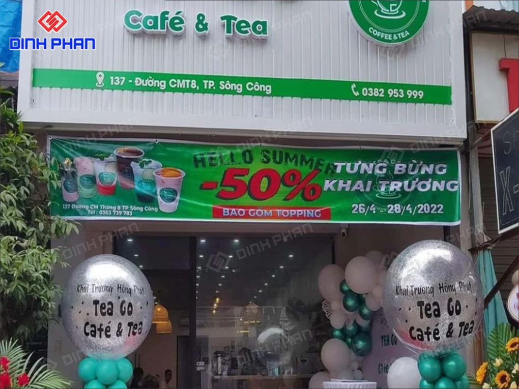 Bảng hiệu trà sữa Daklak