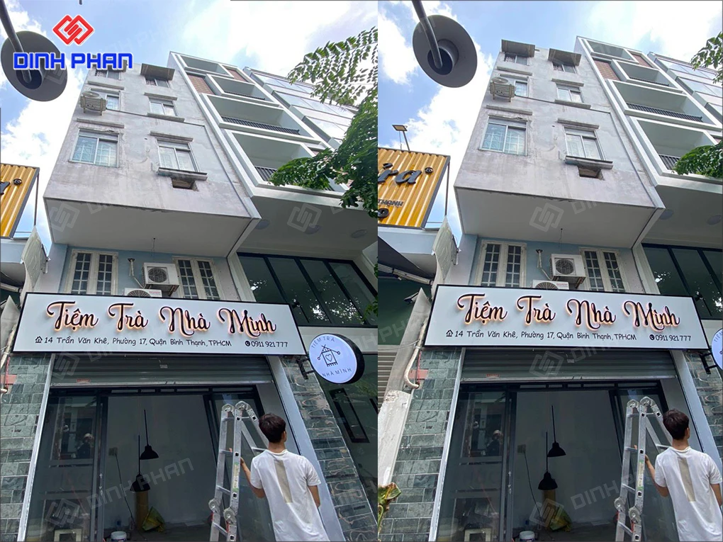 Bảng hiệu trà sữa Daklak