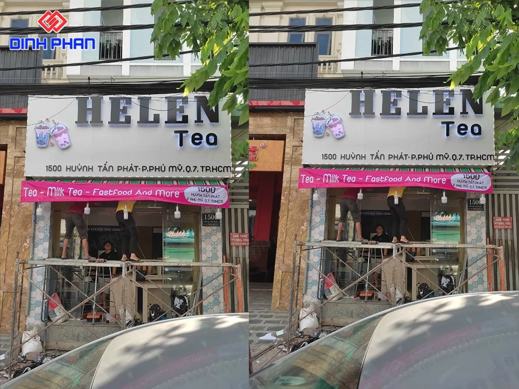 Bảng hiệu trà sữa Daklak