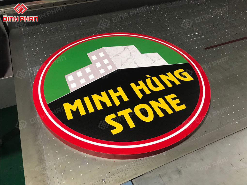 In UV mica Gia Lai màu đẹp, giá tốt, mọi kiểu dáng Mặt bảng hiệu hộp đèn tròn