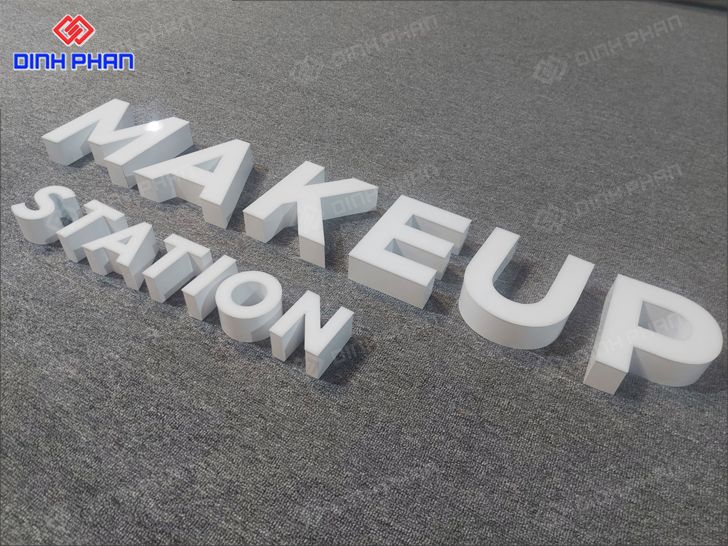 Gia công chữ nhôm Phú Yên chất lượng cao, giá tốt Bảng hiệu tiệm trang điểm