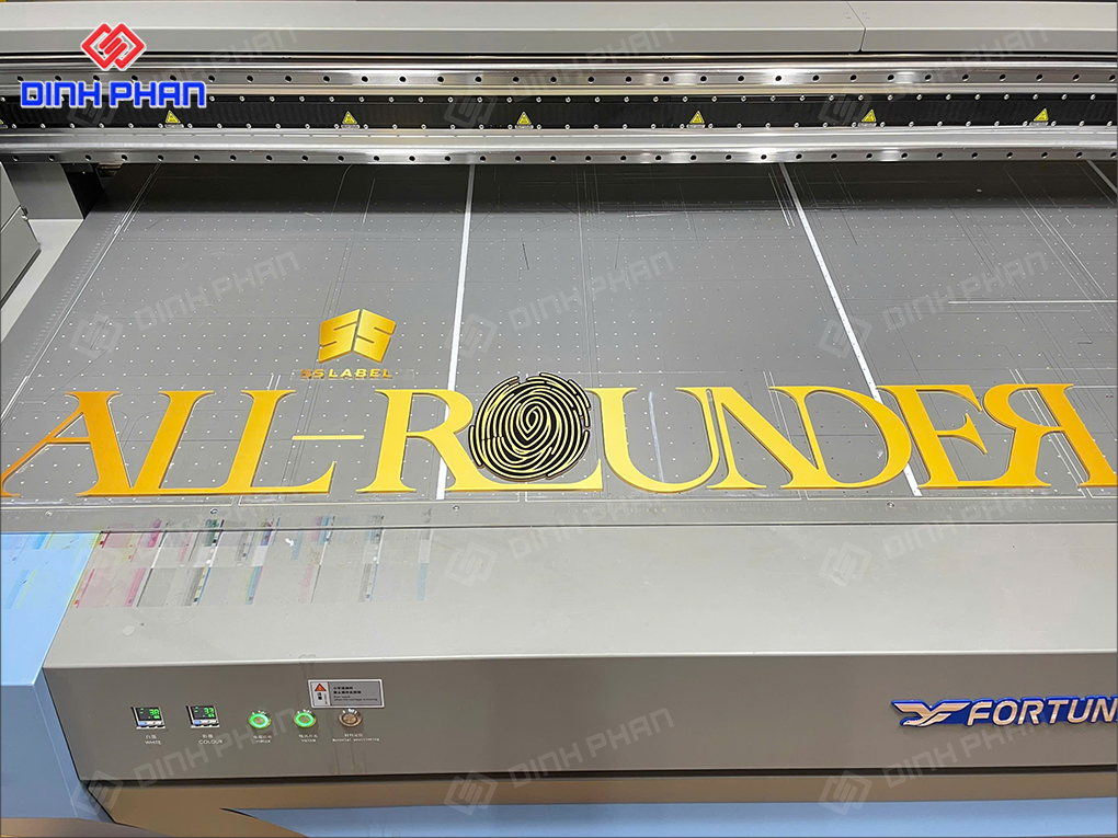 In UV bộ chữ mica 