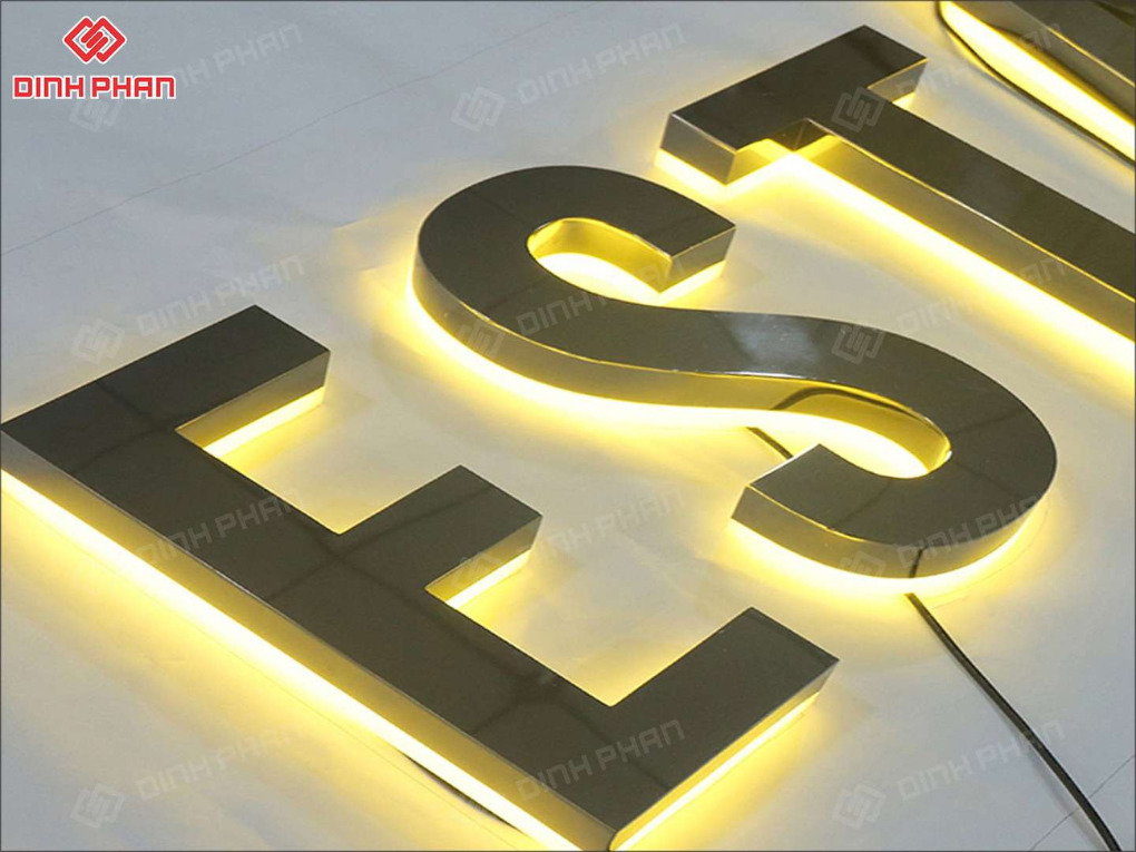 Làm chữ inox Phú Yên giá rẻ, bền đẹp Chữ inox vàng xước sáng chân
