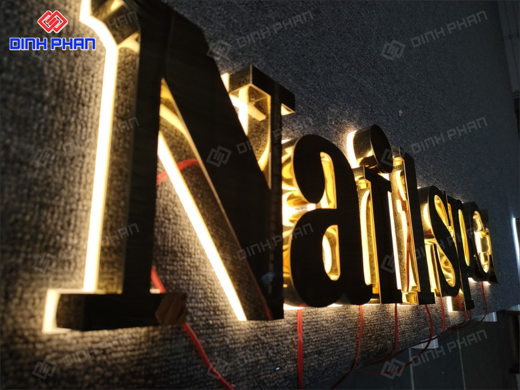 Làm chữ inox Phú Yên giá rẻ, bền đẹp Chữ inox vàng gương sáng chân