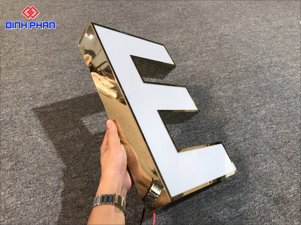 Làm chữ inox vàng gương BMT theo yêu cầu, giá rẻ Làm chữ inox vàng gương BMT