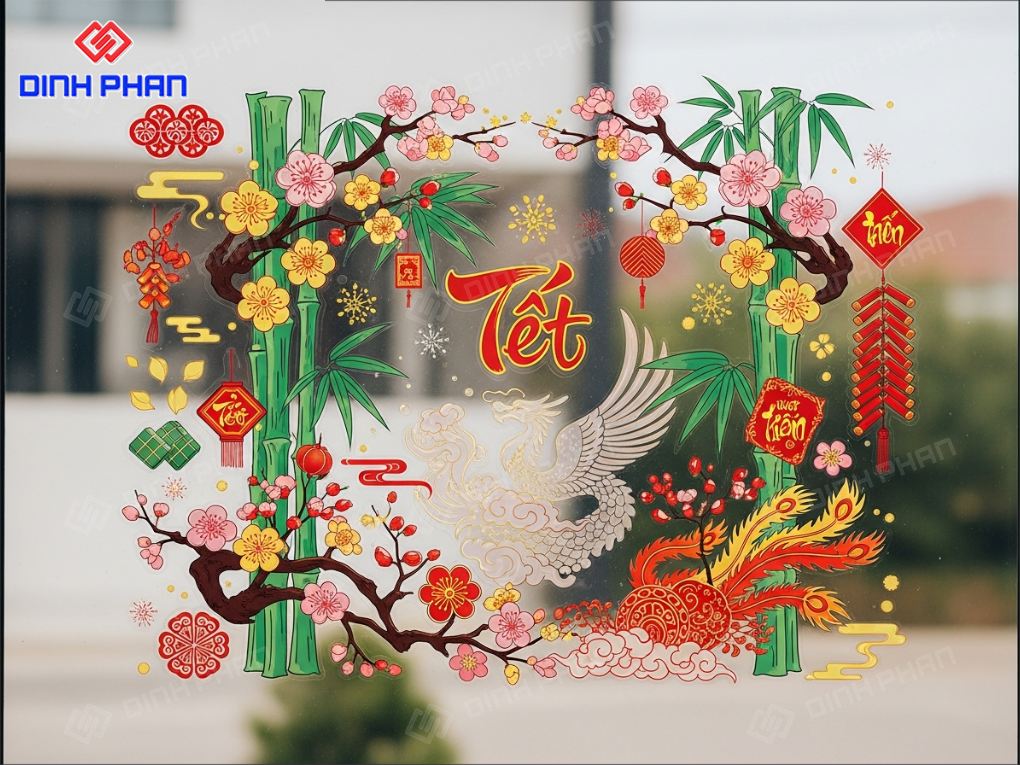 Decal Tết dán kính Daklak