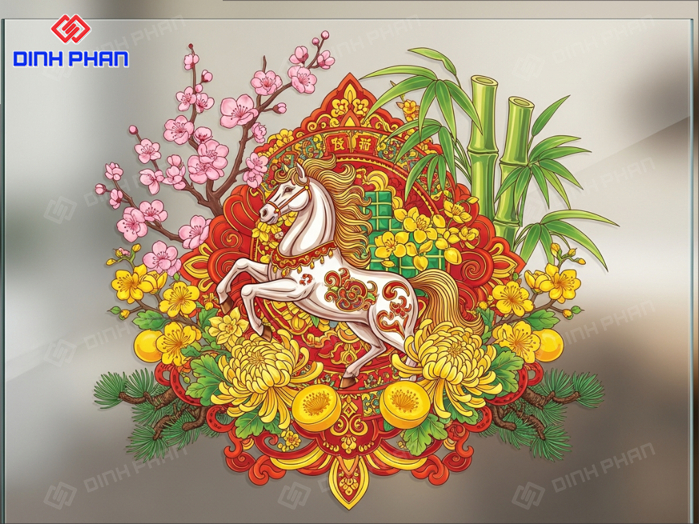 Decal Tết dán kính Daklak