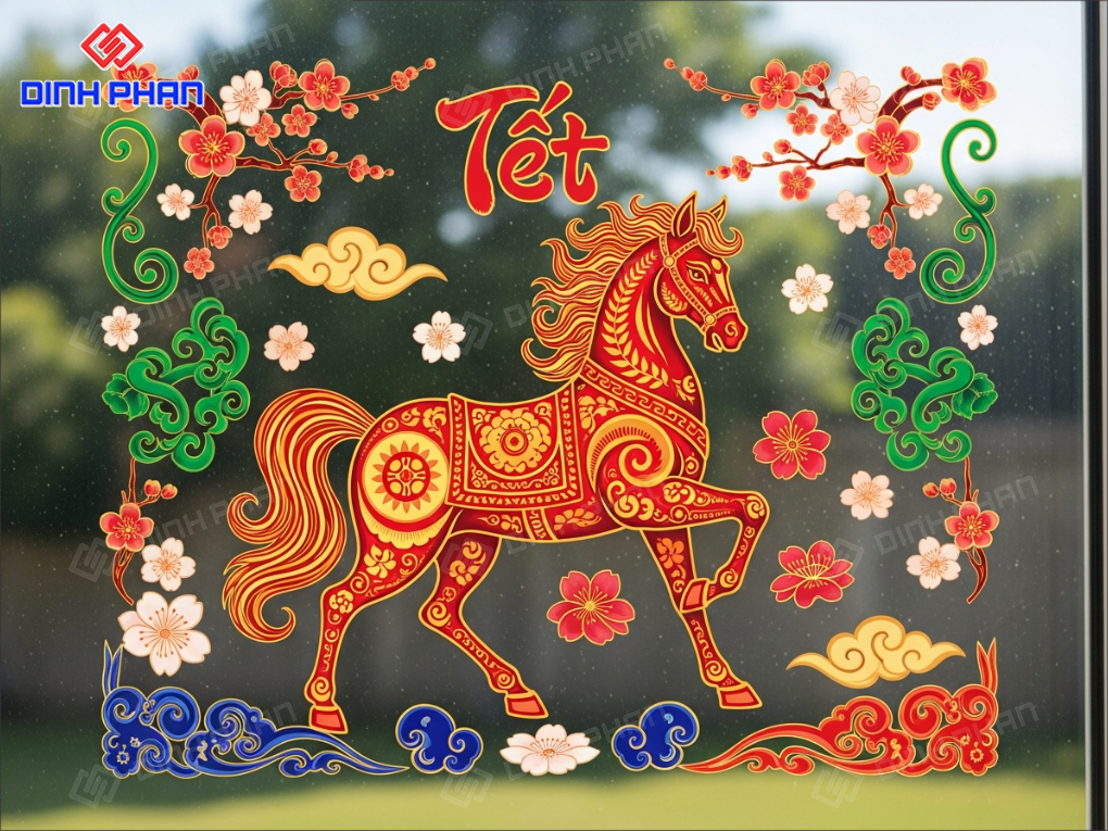 Decal Tết dán kính Daklak