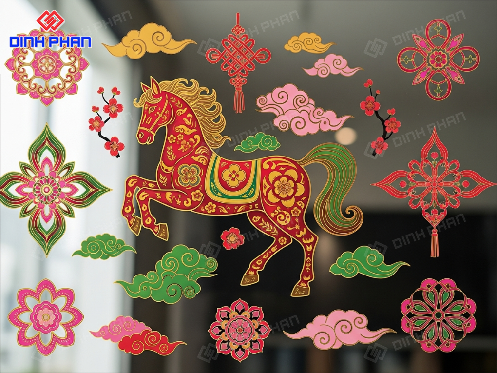 Decal Tết dán kính Daklak