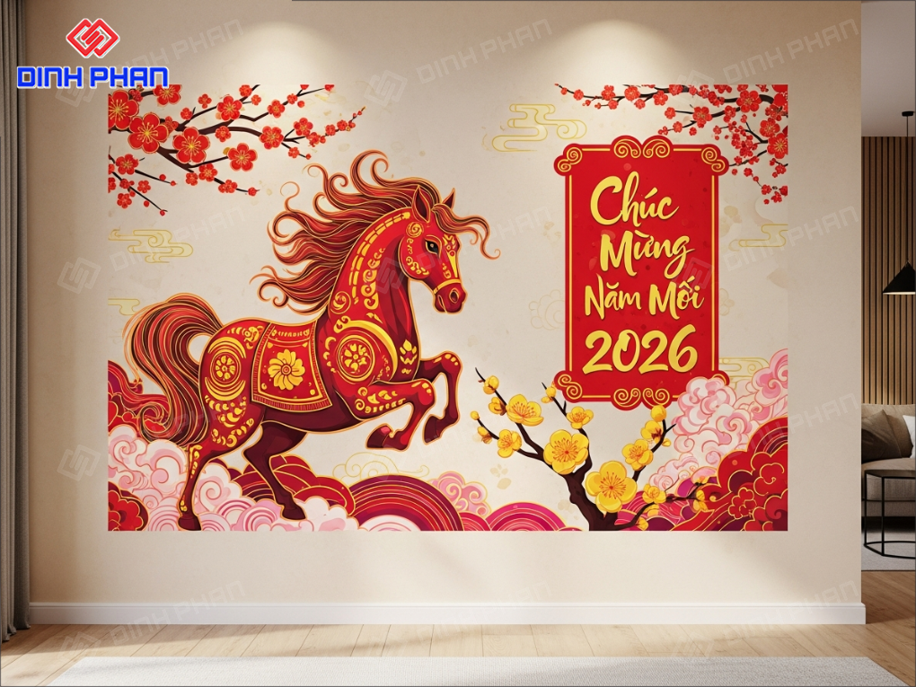 Decal Tết dán tường BMT