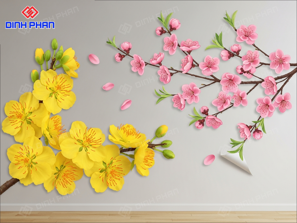 Decal Tết dán tường BMT