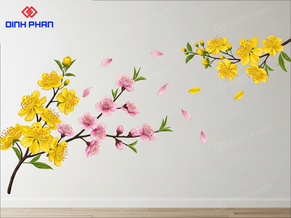 Decal Tết dán tường BMT