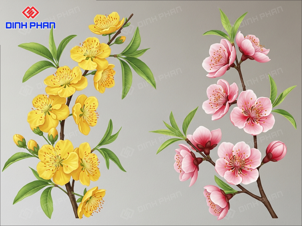 Decal Tết dán tường BMT