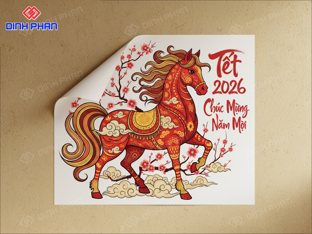 Decal Tết dán tường BMT