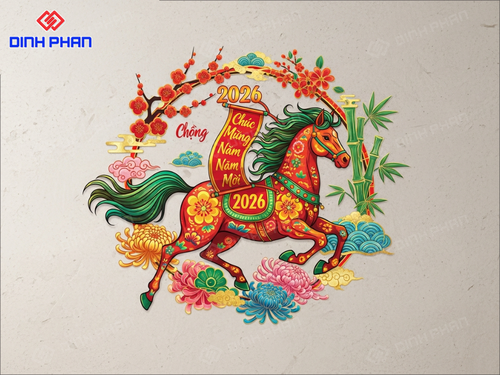 Decal Tết dán tường BMT