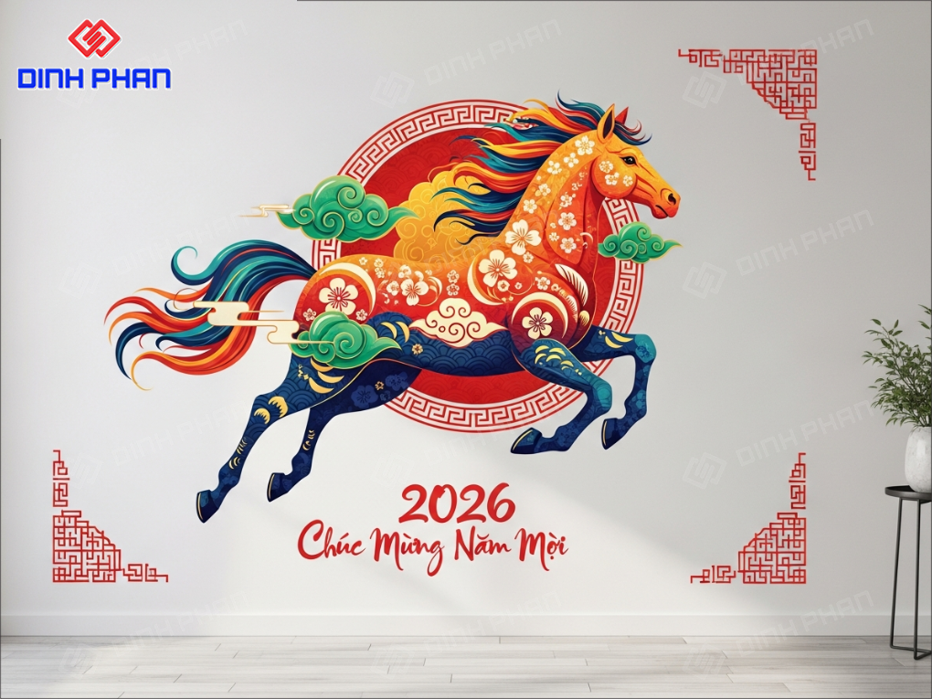 Decal Tết dán tường BMT