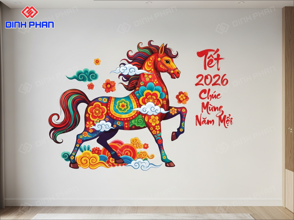 Decal Tết dán tường BMT