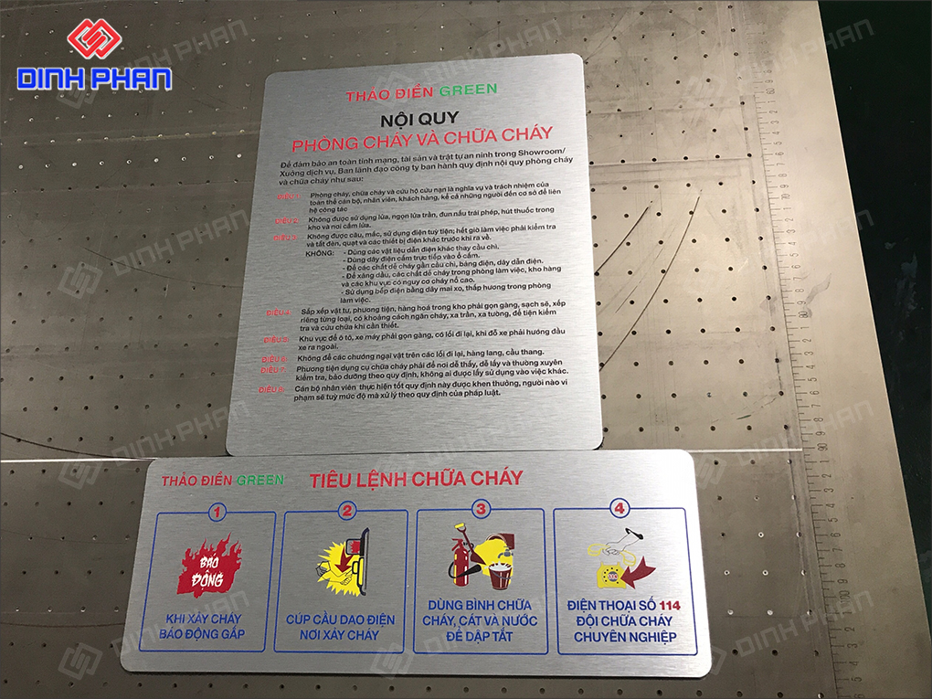 In UV alu Phú Yên sang trọng, bền đẹp Hình ảnh bảng nội quy PCCC