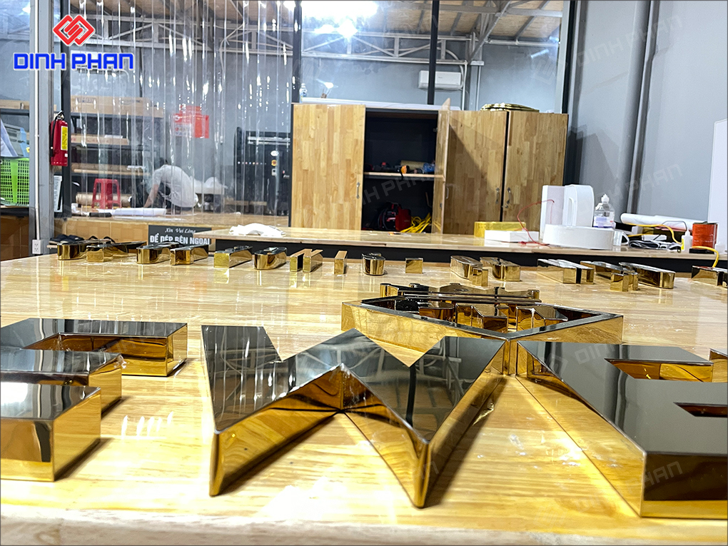 Làm chữ inox Đắk Nông chất lượng cao, giá tốt Chữ nổi inox vàng gương