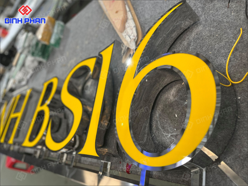 Làm chữ inox Lâm Đồng hiện đại, sang trọng Bộ chữ inox mặt mica