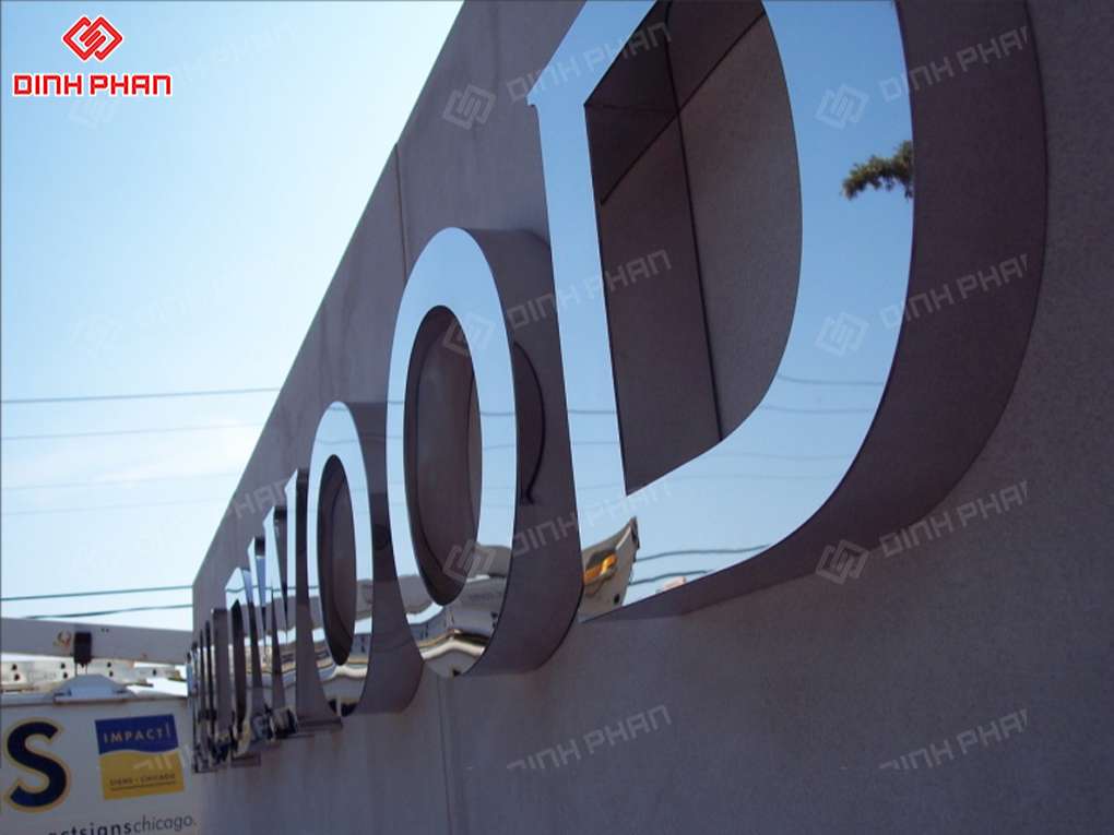 Làm chữ inox Lâm Đồng hiện đại, sang trọng Bảng hiệu chữ inox mặt dựng alu