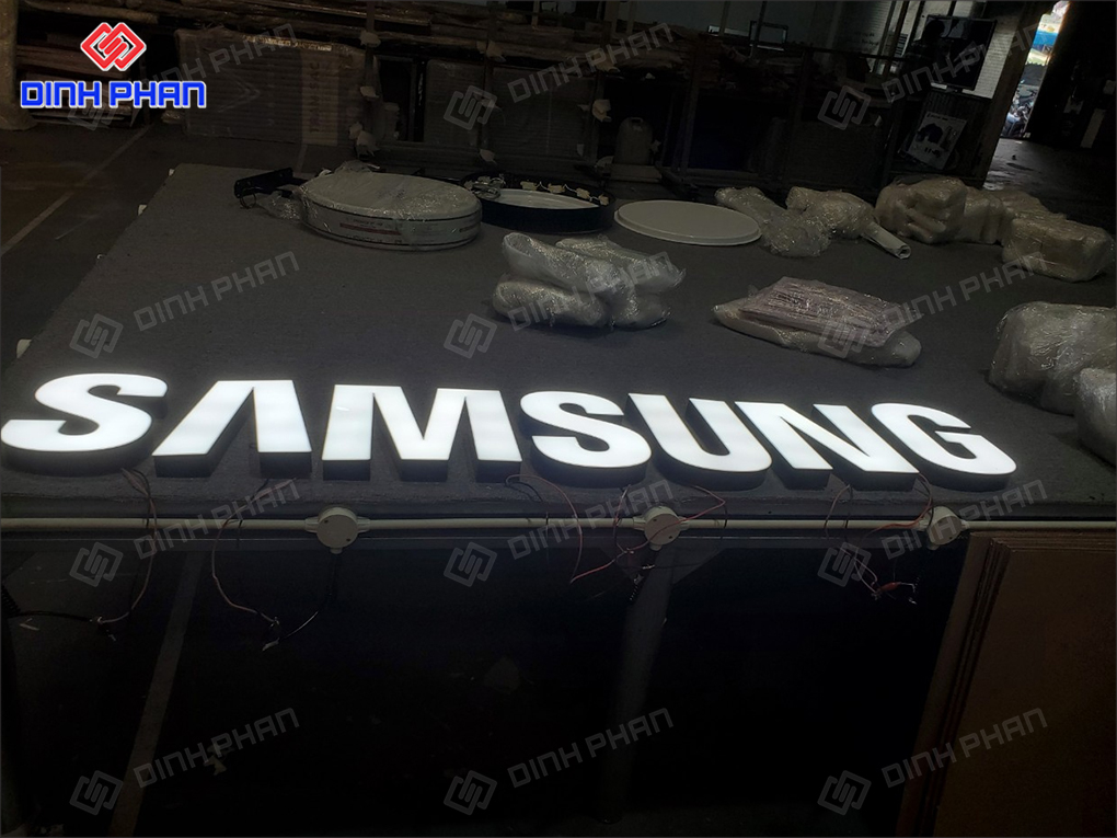 Làm chữ nhôm Đắk Nông bền đẹp, hiện đại Bộ chữ nhôm mặt mica Samsung