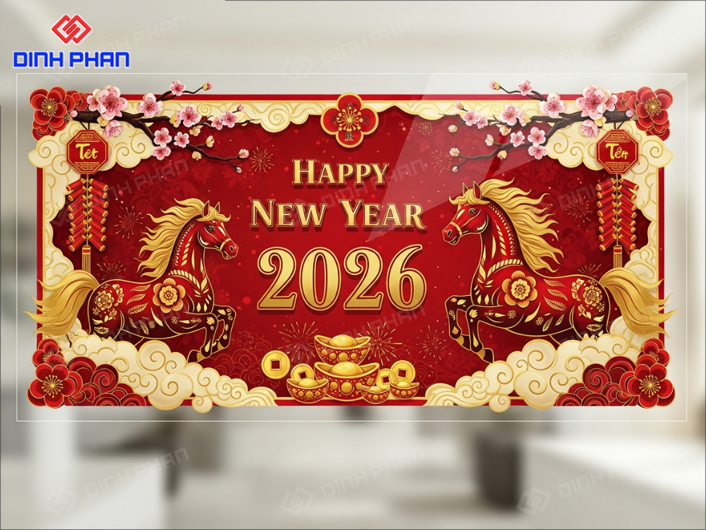 decal Tết dán kính BMT