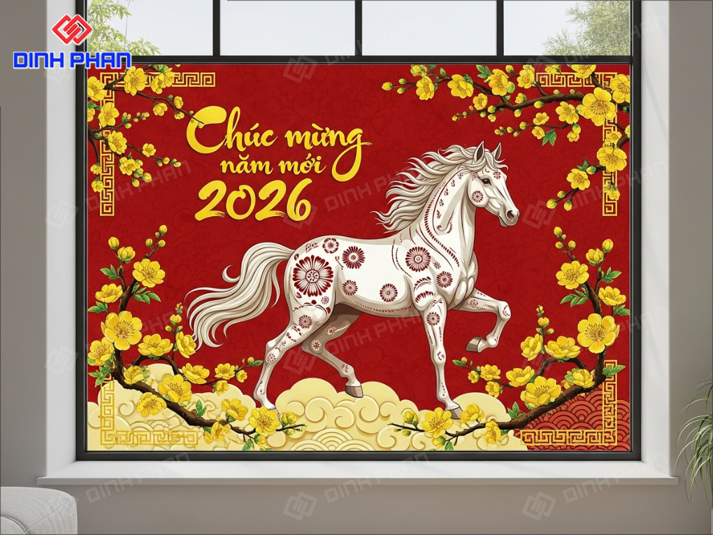 decal Tết dán kính BMT