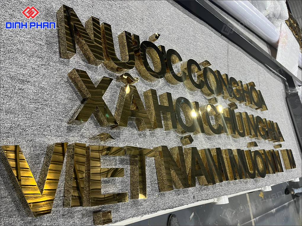 Bộ chữ inox vàng gương 