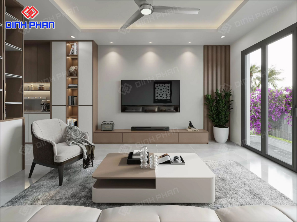 Nội thất phòng khách tối giản 